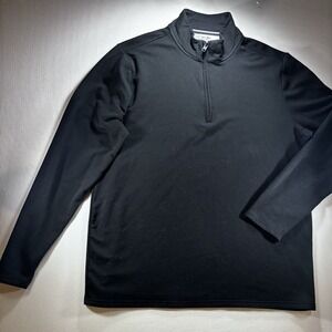 Men's Original Weatherproof Vintage 1/4 Zip Knit Fleece Lined Black Pullover XL